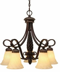 Golden Lighting Torbellino 5 Light Nook Chandelier American Farmhouse