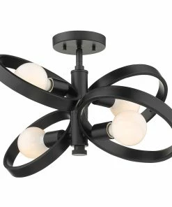 Golden Lighting Sloane 4 Light Semi-Flush American Farmhouse