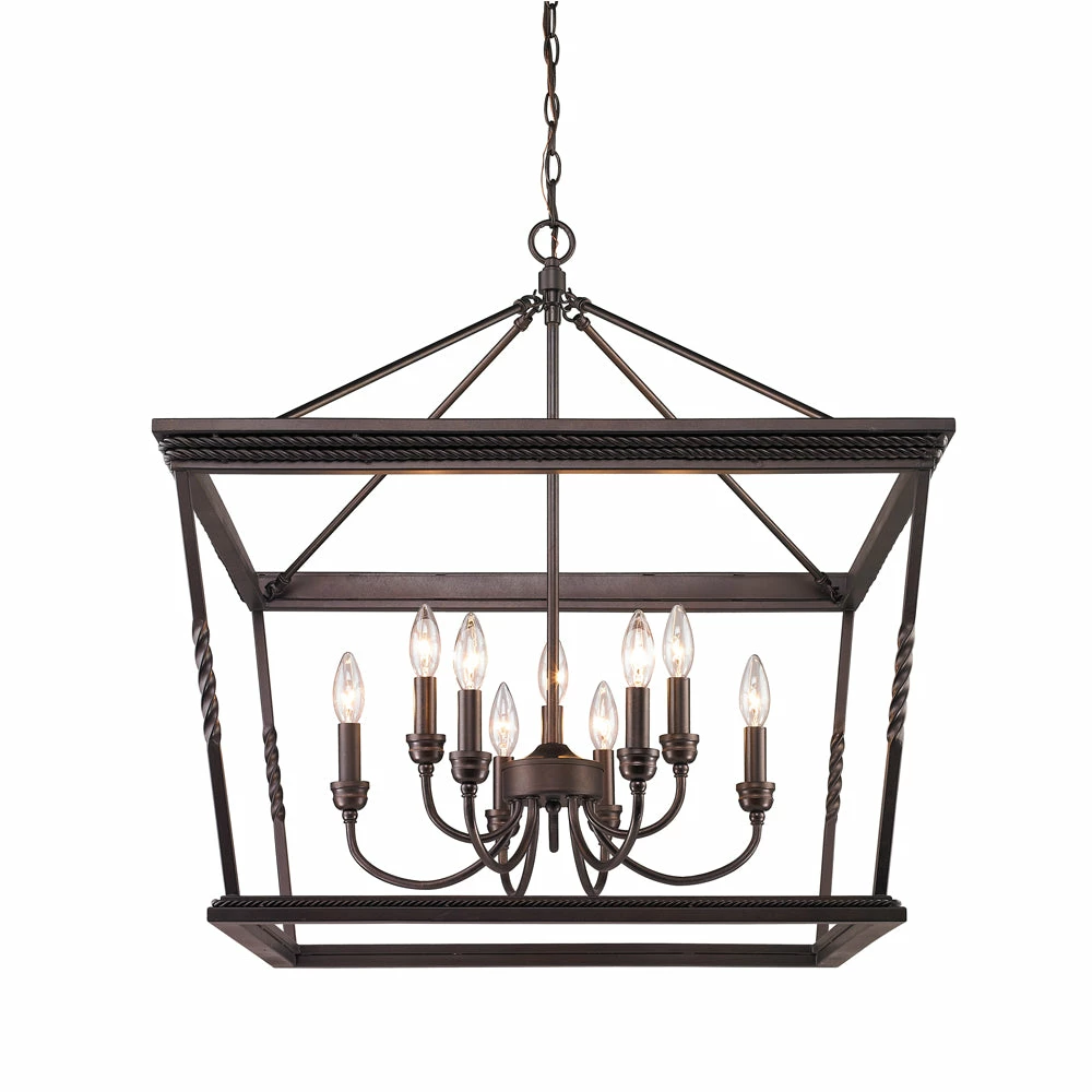 Brand new โจ Golden Lighting Davenport 2 Tier - 9 Light Chandelier - Closeout American Farmhouse ๐ 4 Golden Lighting Davenport 2 Tier - 9 Light Chandelier - Closeout American Farmhouse