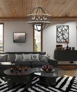 Cheapest โค๏ธ Golden Lighting American Farmhouse Roost 9 Light Chandelier ๐คฉ 9 Golden Lighting American Farmhouse Roost 9 Light Chandelier