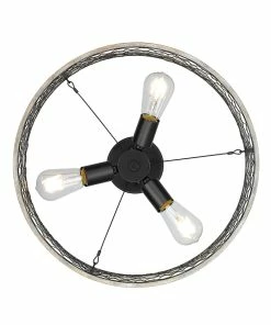 Golden Lighting Bailey 3 Light Semi-Flush American Farmhouse