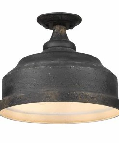 Golden Lighting Keating Semi-Flush American Farmhouse