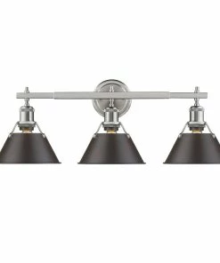 Golden Lighting Orwell 3 Light Bath Vanity American Farmhouse