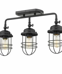 Golden Lighting Seaport 3 Light Linear Semi-Flush - Track American Farmhouse