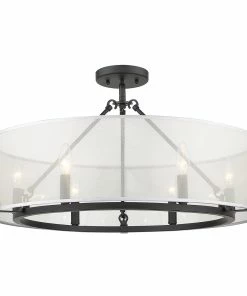 Golden Lighting Alyssa 6 Light Semi-Flush - Short Rod Only Transitional Looks