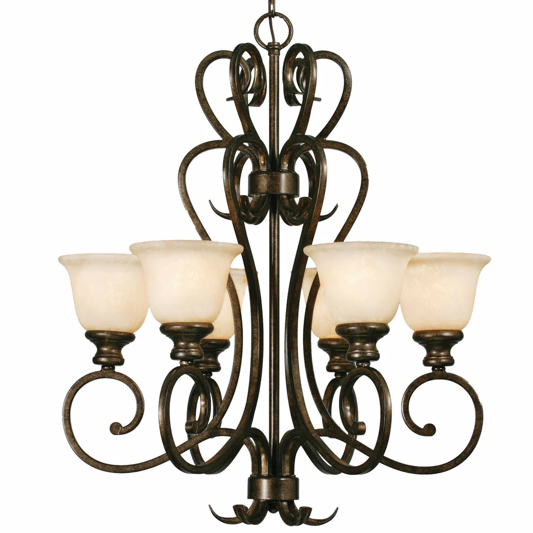 New ๐ Golden Lighting American Farmhouse Torbellino 6 Light Chandelier โจ 3 Golden Lighting American Farmhouse Torbellino 6 Light Chandelier