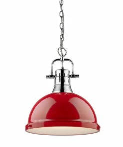 Golden Lighting American Farmhouse Duncan 1 Light Pendant With Chain