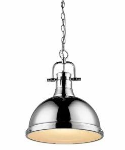 Golden Lighting American Farmhouse Duncan 1 Light Pendant With Chain