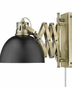 Golden Lighting American Farmhouse Hawthorn 1 Light Articulating Wall Sconce