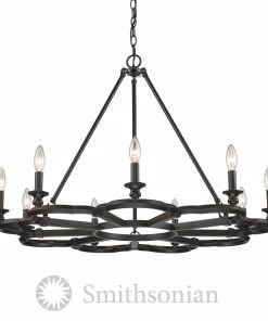 Golden Lighting American Farmhouse Saxon 9 Light Chandelier