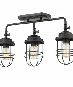 Golden Lighting Seaport 3 Light Bath Vanity American Farmhouse