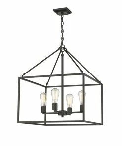Golden Lighting American Farmhouse Wesson 4-Light Chandelier