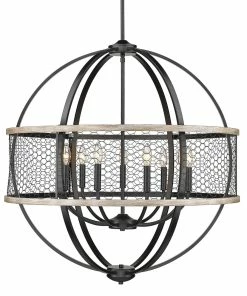 Cheapest โค๏ธ Golden Lighting American Farmhouse Roost 9 Light Chandelier ๐คฉ 8 Golden Lighting American Farmhouse Roost 9 Light Chandelier