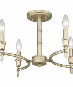 Flash Sale 🌟 Golden Lighting Cambay 4 Light Semi-Flush American Farmhouse 👏 11 Golden Lighting Cambay 4 Light Semi-Flush American Farmhouse