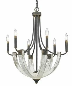 Golden Lighting Elwood 6 Light Chandelier American Farmhouse