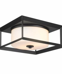 Golden Lighting American Farmhouse Smyth Outdoor Flush Mount