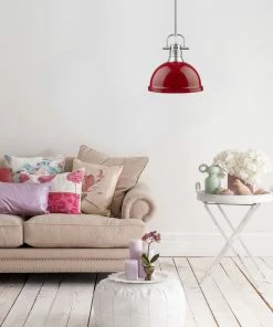 Hot Sale ๐คฉ Golden Lighting Duncan 1 Light Pendant With Rod American Farmhouse ๐ 55 Golden Lighting Duncan 1 Light Pendant With Rod American Farmhouse