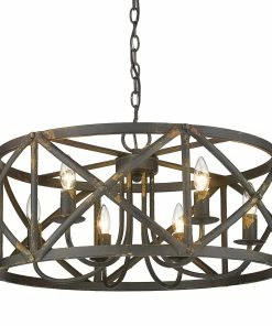 Golden Lighting Alcott 6 Light Chandelier American Farmhouse