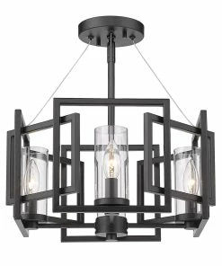 Golden Lighting Marco Semi-Flush (Convertible) American Farmhouse