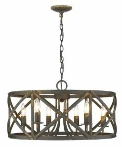 Golden Lighting Alcott 6 Light Chandelier American Farmhouse