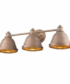Golden Lighting Bartlett 3 Light Bath Vanity American Farmhouse