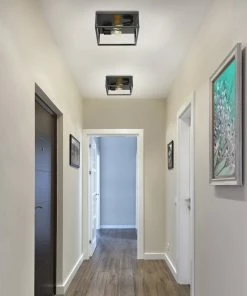 Golden Lighting Wesson Flush Mount American Farmhouse