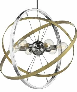 Golden Lighting Atom 6 Light Chandelier - Closeout American Farmhouse