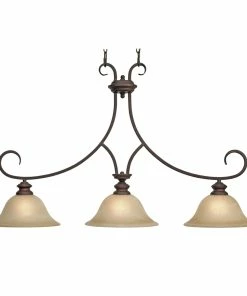 Golden Lighting Lancaster 3 Light Linear Pendant American Farmhouse