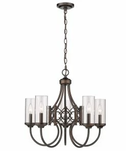 Golden Lighting Quincy 5 Light Chandelier American Farmhouse