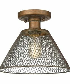 Golden Lighting Carver Semi-Flush American Farmhouse