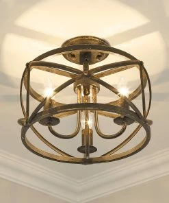 Best Pirce ๐ Golden Lighting American Farmhouse Alcott Semi-Flush ๐ 9 Golden Lighting American Farmhouse Alcott Semi-Flush