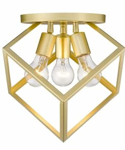 Golden Lighting Cassio 3 Light Semi-Flush American Farmhouse