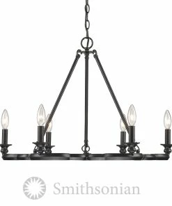 Golden Lighting American Farmhouse Saxon 6 Light Chandelier