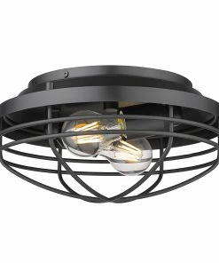 Outlet ๐ Golden Lighting Seaport Flush Mount American Farmhouse โ๏ธ 14 Golden Lighting Seaport Flush Mount American Farmhouse