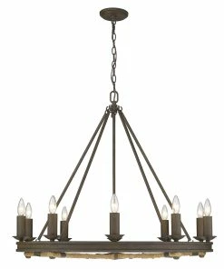 Golden Lighting Stokes 10 Light Chandelier American Farmhouse