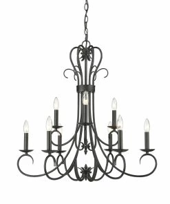 Golden Lighting Homestead 2 Tier - 9 Light Candelabra Chandelier