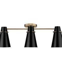 Golden Lighting Reeva 3 Light Semi-Flush American Farmhouse