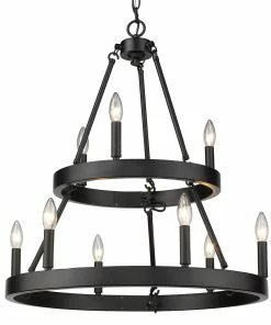 Golden Lighting American Farmhouse Alastair 2 Tier - 9 Light Chandelier