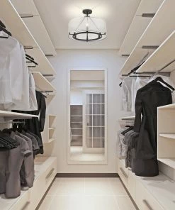 Golden Lighting Alyssa 3 Light Semi-Flush - Long Rod Only Transitional Looks