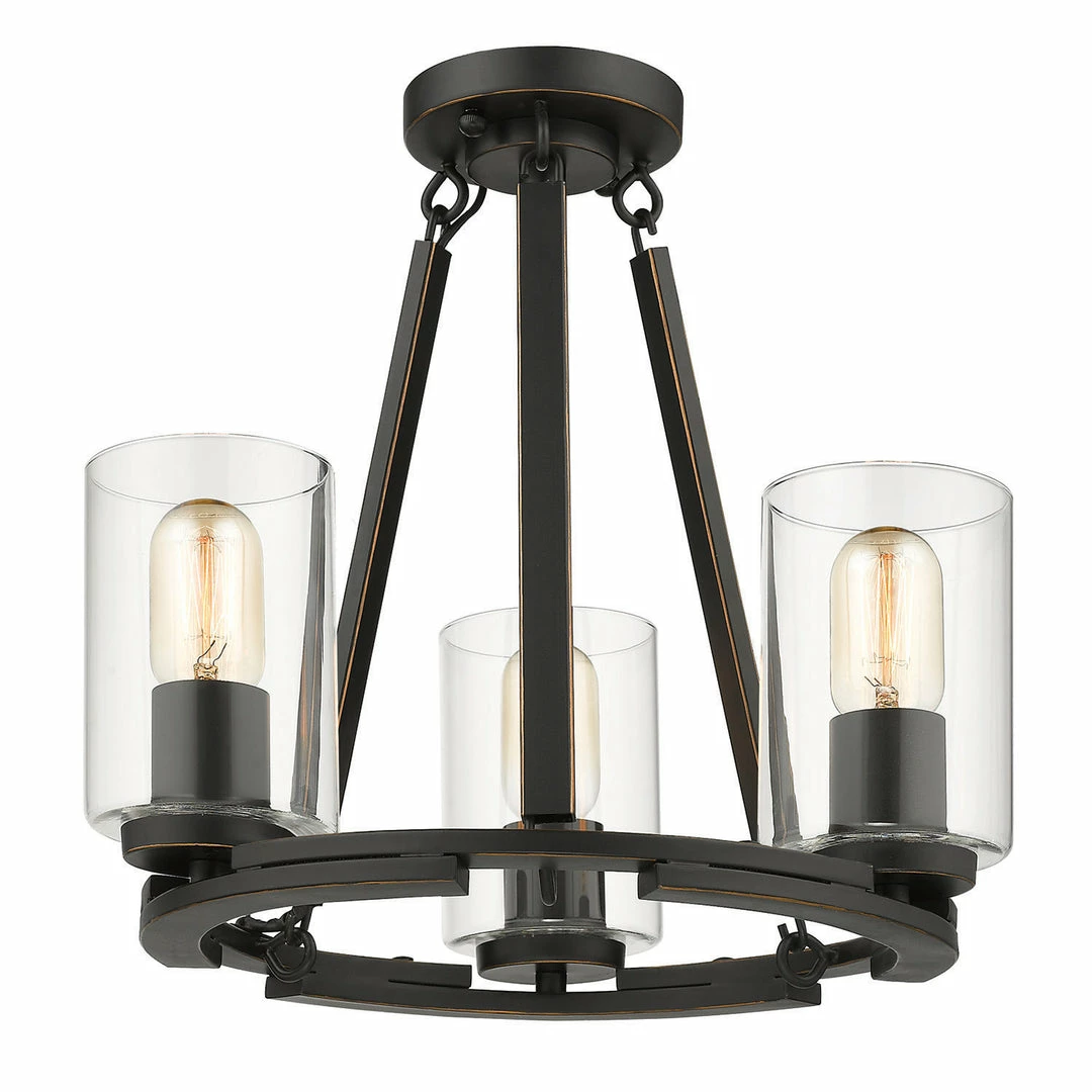 Best Pirce 😀 Golden Lighting Monroe 3 Light Semi-Flush - Closeout ✔️ 3 Golden Lighting Monroe 3 Light Semi-Flush - Closeout