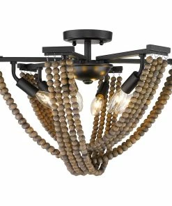 Cheapest ๐ Golden Lighting American Farmhouse Samba 6 Light Semi-Flush - Closeout ๐ 26 Golden Lighting American Farmhouse Samba 6 Light Semi-Flush - Closeout