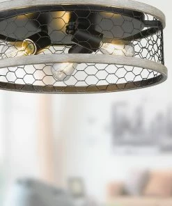 Flash Sale 🎉 Golden Lighting American Farmhouse Bailey Flush Mount - 15" 💯 9 Golden Lighting American Farmhouse Bailey Flush Mount - 15