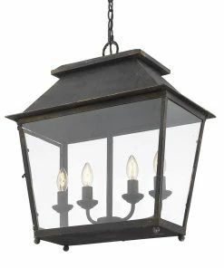 Golden Lighting Abingdon 4 Light Pendant Lantern American Farmhouse