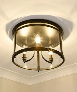 Golden Lighting Payton Flush Mount American Farmhouse