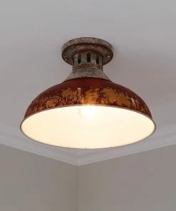 Golden Lighting Kinsley Semi-Flush American Farmhouse