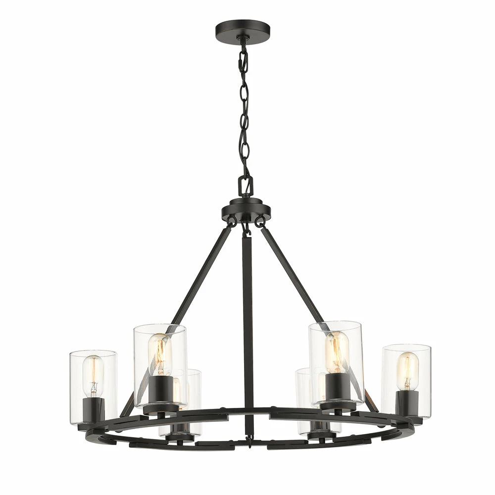 Budget โค๏ธ Golden Lighting American Farmhouse Monroe 6 Light Chandelier ๐ 4 Golden Lighting American Farmhouse Monroe 6 Light Chandelier