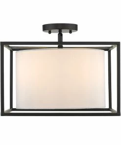 Golden Lighting American Farmhouse Manhattan Semi-Flush