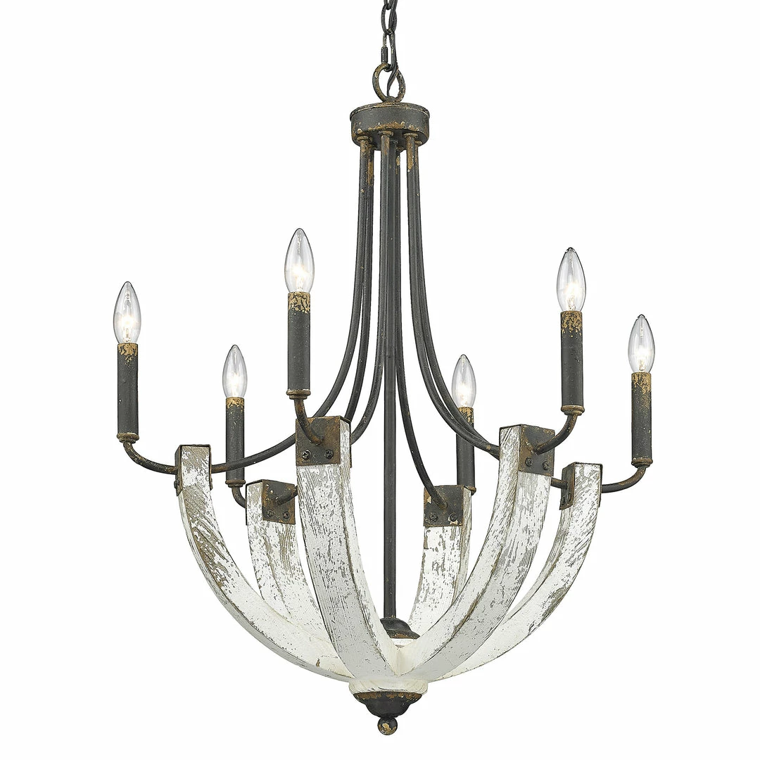 Top 10 ๐ Golden Lighting Elwood 6 Light Chandelier American Farmhouse โ๏ธ 5 Golden Lighting Elwood 6 Light Chandelier American Farmhouse
