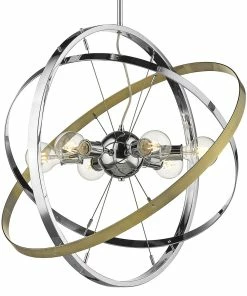 Golden Lighting Atom 6 Light Chandelier - Closeout American Farmhouse