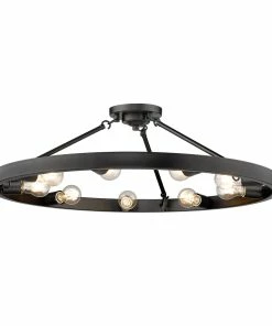 Golden Lighting American Farmhouse Castile 9 Light Semi-Flush